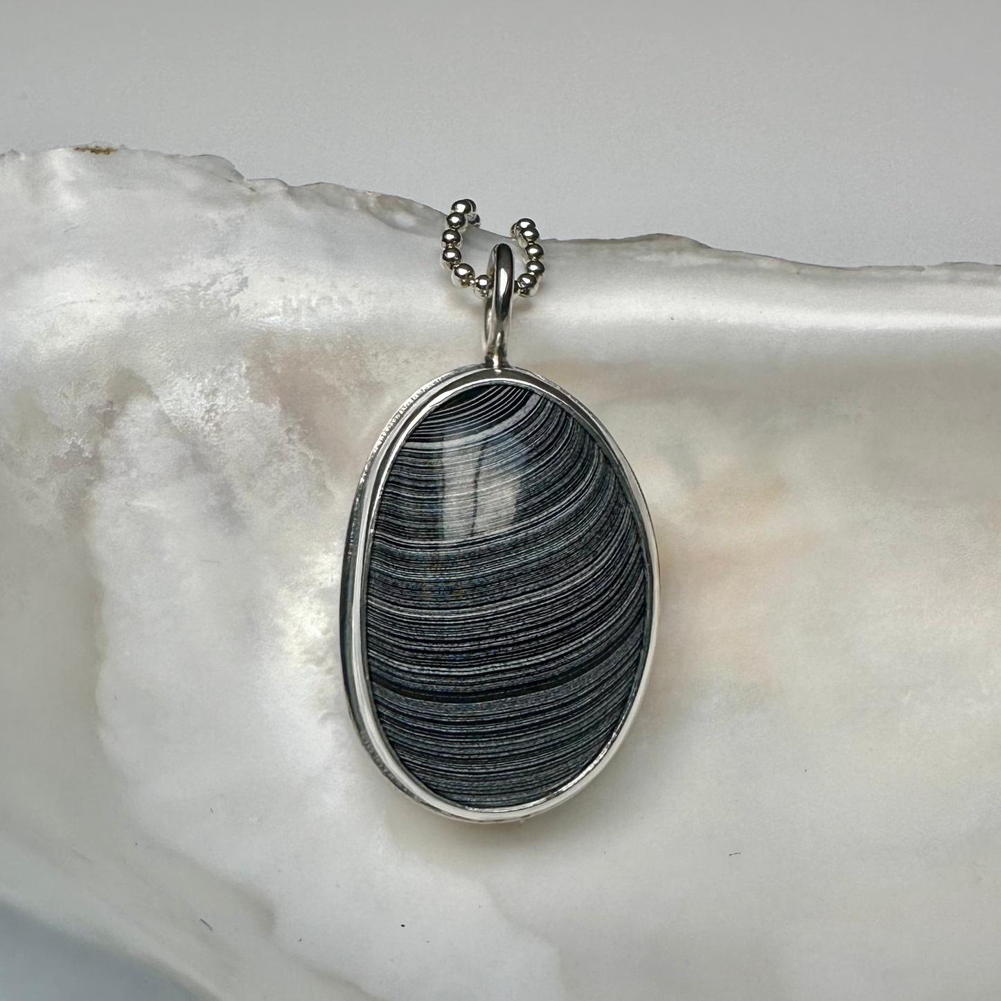 Fordite Bezel Set Pendant