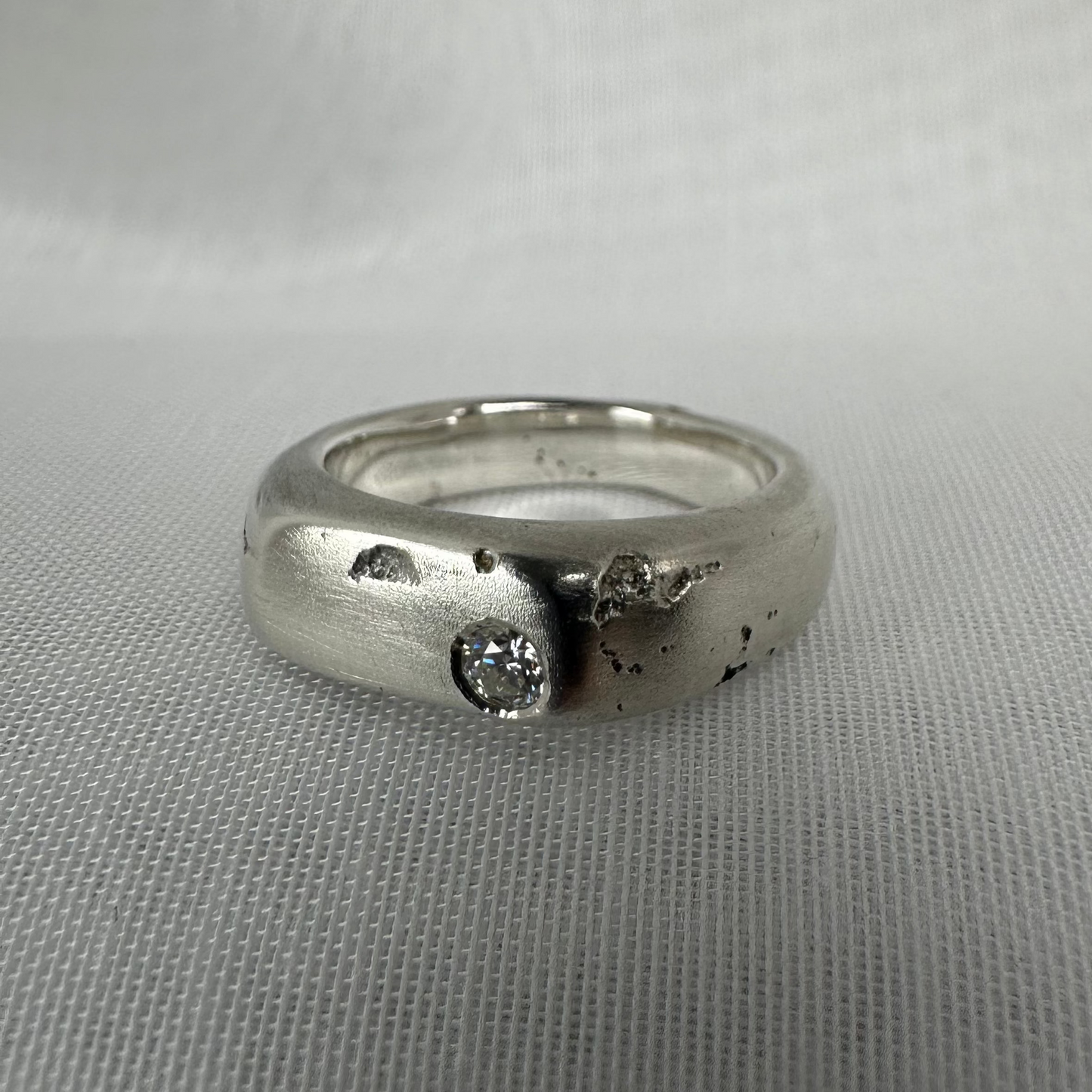 MOISSANITE Chunky Sterling Silver Ring