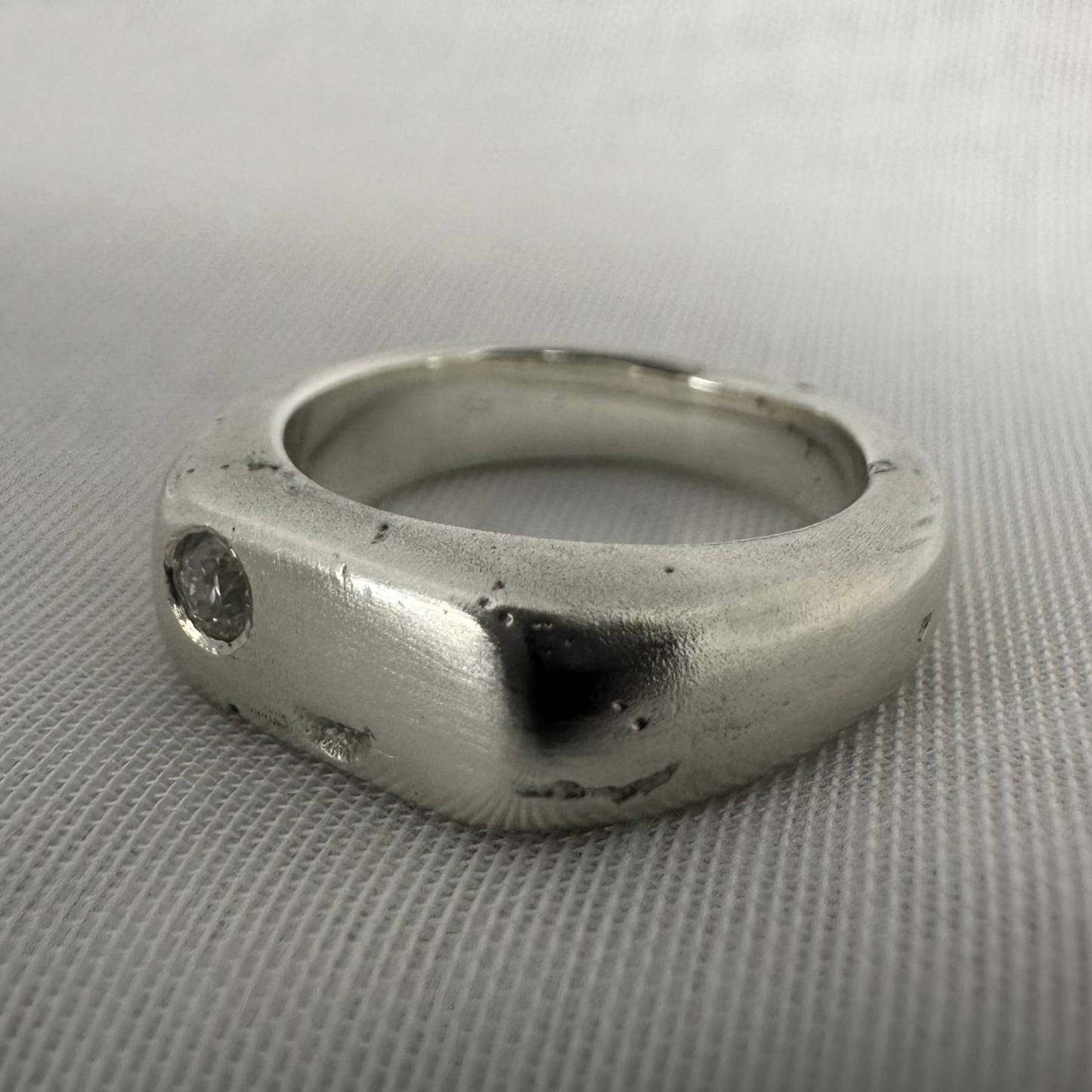 MOISSANITE Chunky Sterling Silver Ring