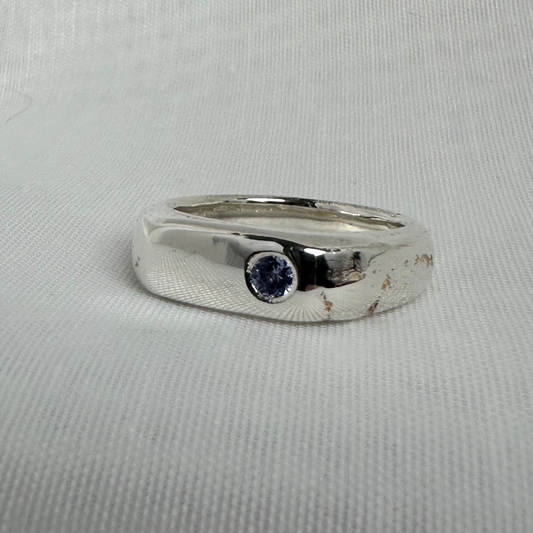 TANZANITE Chunky Sterling Silver Ring