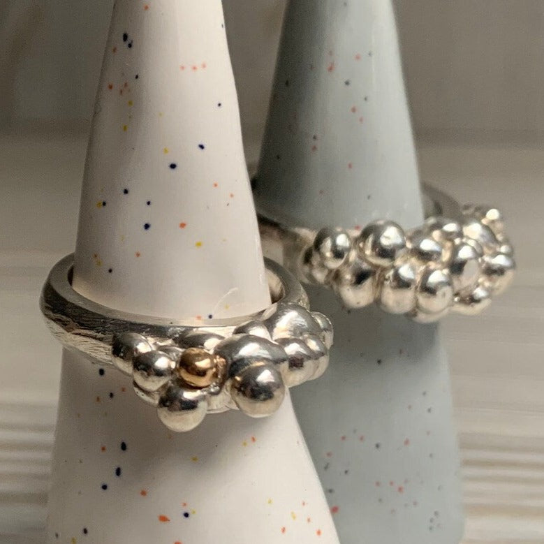 BUBBLE Ring with 9 Carat Yellow Gold Granule