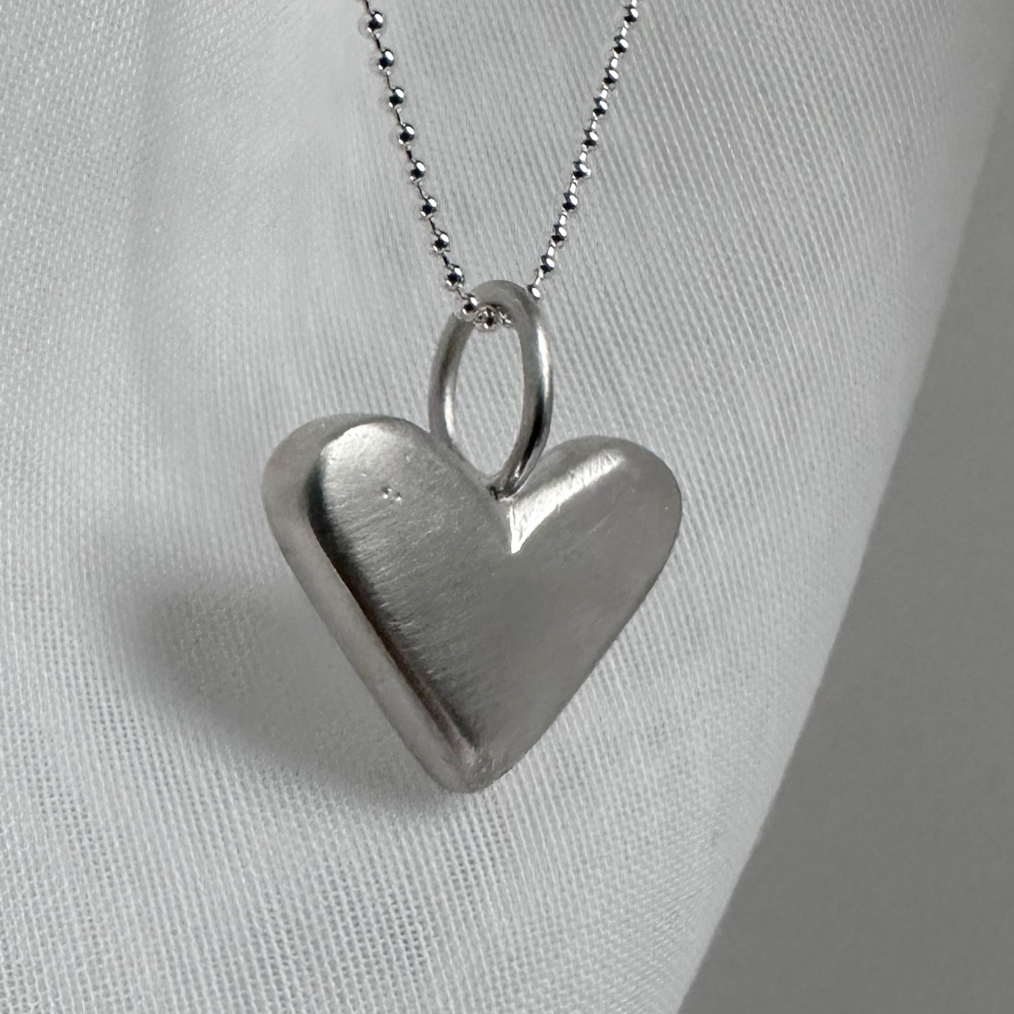 RUSTIC Heart Sterling Silver Pendant
